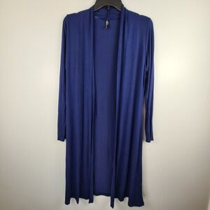 Made by Johnny Royal Blue Open Front Modal Long Cardigan Womens Medium  Basic
